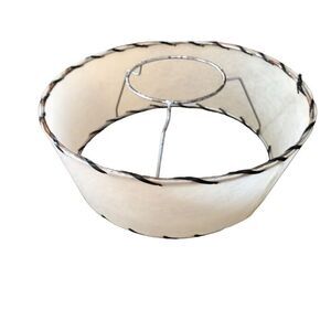 Vintage MCM Whipstitch Fiberglass Lamp Shade 8” Single Shade